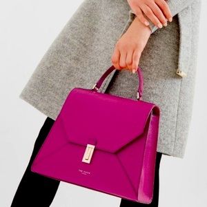 Rare!!!Ted Baker pink/berry Ellice hand bag/shoulder bag pebble leather